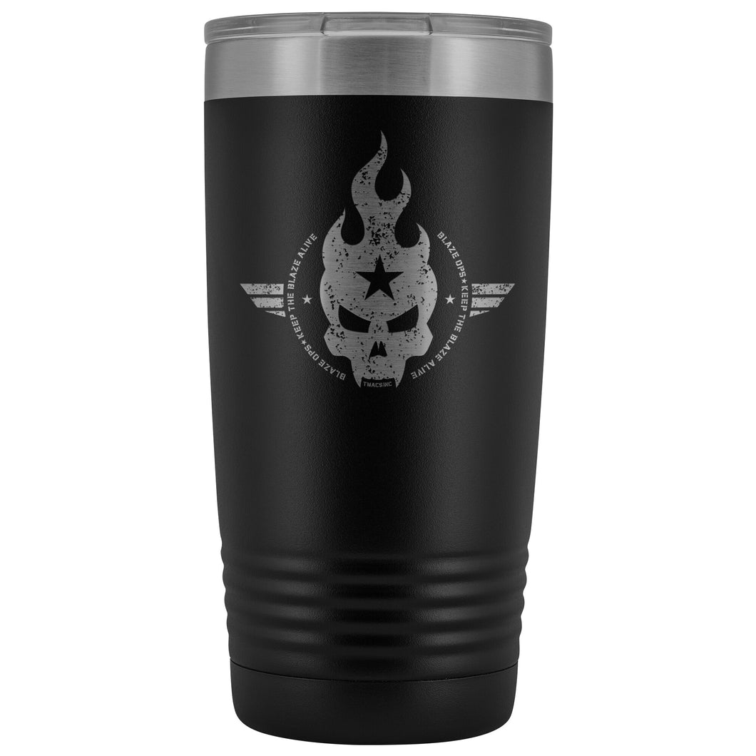 20 Ounce Blaze Ops Vacuum Tumbler with Skull Logo