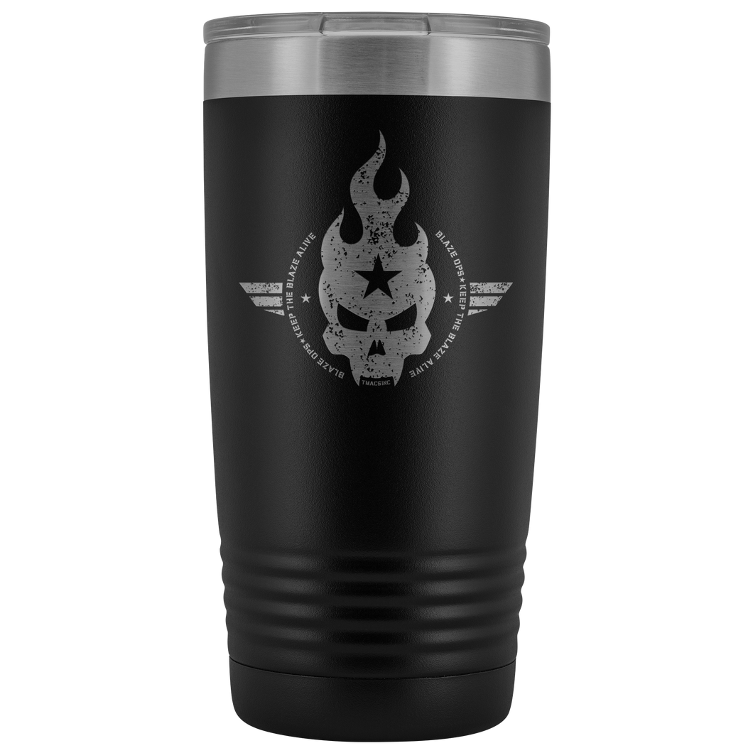 20 Ounce Blaze Ops Vacuum Tumbler with Skull Logo